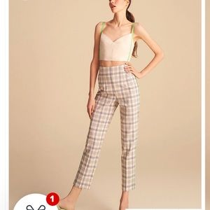 NOCTURNE CROP TOP WITH NEON GREEN THIN STRAPS ZIP CLOSURE AT MIDDLE BACK SIZE 1